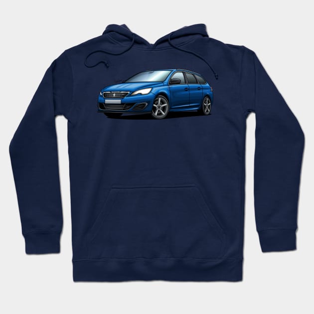 Peugeot 308 GT SW 2018 Hoodie by Mario Ramos Rally Art